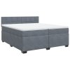 vidaXL Posteľný rám boxspring s matracom tmavosivý 200x200 cm zamat