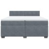 vidaXL Posteľný rám boxspring s matracom tmavosivý 200x200 cm zamat