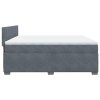 vidaXL Posteľný rám boxspring s matracom tmavosivý 200x200 cm zamat