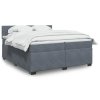 vidaXL Posteľný rám boxspring s matracom tmavosivý 200x200 cm zamat