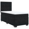 vidaXL Posteľný rám boxspring s matracom čierny 100x200 cm zamat