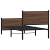 vidaXL Kovový posteľný rám bez matraca hnedý dub 80x200 cm