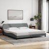 vidaXL Rám postele Dover bledosivá 200x200 cm látka