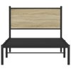 vidaXL Kovový posteľný rám bez matraca, dub sonoma 100x190 cm