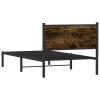 vidaXL Kovový posteľný rám bez matraca dymový dub 100x200 cm
