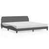 vidaXL Rám postele Dover sivý 200x200 cm umelá koža
