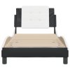 vidaXL Rám postele bez matraca Zadar čierno-biely 90x190 cm umelá koža