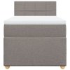 vidaXL Posteľný rám boxspring s matracom sivohnedý 90x190 cm látka