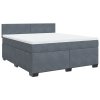 vidaXL Posteľný rám boxspring s matracom tmavosivý 180x200 cm zamat