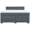 vidaXL Posteľný rám boxspring s matracom tmavosivý 180x200 cm zamat