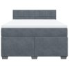 vidaXL Posteľný rám boxspring s matracom tmavosivý 140x200 cm zamat