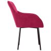 vidaXL Jedálenské stoličky 2 ks vínovo-červené zamatové