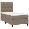 vidaXL Posteľný rám boxspring s matracom sivohnedý 90x190 cm látka