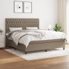 vidaXL Posteľný rám boxspring s matracom sivohned 180x200 cm látka