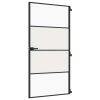 vidaXL Vnútorné dvere tenké čierne 102,5x201,5cm tvrdené sklo a hliník