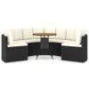 vidaXL 7-dielna záhradná súprava pohoviek s podložkami polyratan čierna