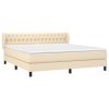 vidaXL Posteľný rám boxspring s matracom krémový 180x200 cm látka