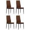 vidaXL Jedálenské stoličky 4 ks, hnedé, látka