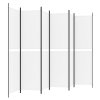 vidaXL 6-panelový paraván biely 300x200 cm látkový