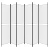 vidaXL 6-panelový paraván biely 300x220 cm látkový