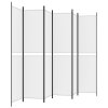 vidaXL 6-panelový paraván biely 300x220 cm látkový