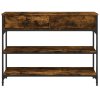 vidaXL Konzolový stolík dymový dub 100x25x75 cm kompozitné drevo