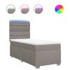 vidaXL Posteľný rám boxspring s matracom sivohnedý 90x190 cm látka