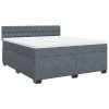 vidaXL Posteľný rám boxspring s matracom tmavosivý 180x200 cm zamat