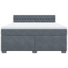 vidaXL Posteľný rám boxspring s matracom tmavosivý 180x200 cm zamat