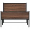 vidaXL Kovový posteľný rám bez matraca hnedý dub 107x203 cm