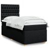 vidaXL Posteľný rám boxspring s matracom čierny 90x190 cm látka