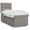vidaXL Posteľný rám boxspring s matracom sivohnedý 90x190 cm látka