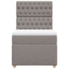 vidaXL Posteľný rám boxspring s matracom sivohnedý 90x190 cm látka