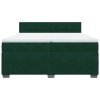 vidaXL Posteľný rám boxsping s matracom tmavozelený 200x200 cm zamat