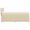 vidaXL Posteľný rám boxspring s matracom krémový 90x190 cm látka