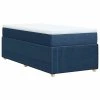 vidaXL Posteľný rám boxspring s matracom modrý 90x190 cm látka
