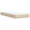 vidaXL Posteľný rám boxspring s matracom krémový 90x190 cm látka