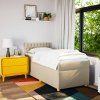 vidaXL Posteľný rám boxspring s matracom krémový 90x190 cm látka