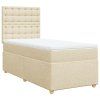 vidaXL Posteľný rám boxspring s matracom krémový 90x190 cm látka