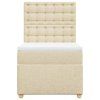 vidaXL Posteľný rám boxspring s matracom krémový 90x190 cm látka