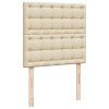 vidaXL Posteľný rám boxspring s matracom krémový 90x190 cm látka