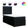 vidaXL Posteľný rám boxspring s matracom čierny 90x190 cm látka