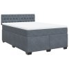 vidaXL Posteľný rám boxspring s matracom tmavosivý 140x190 cm zamat