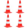 vidaXL Reflexné dopravné kužele 4 ks červeno-biele 50 cm