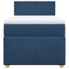 vidaXL Posteľný rám boxspring s matracom modrý 90x190 cm látka