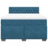 vidaXL Posteľný rám boxsping s matracom modrá 140x190 cm zamat