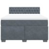 vidaXL Posteľný rám boxspring s matracom tmavosivý 140x200 cm zamat