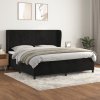 vidaXL Posteľný rám boxspring s matracom čierny 200x200 cm zamat
