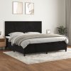 vidaXL Posteľný rám boxspring s matracom čierny 200x200 cm zamat