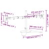 vidaXL Držiak na dva monitory čierny oceľový VESA 75/100 mm
